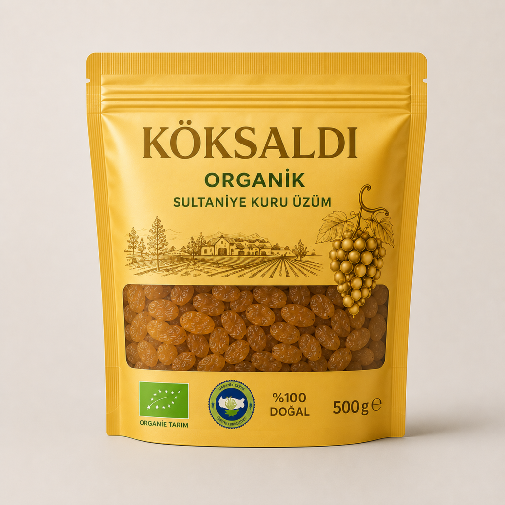 KÖKSALDI ORGANİK SULTANİYE KURU ÜZÜM 500gr