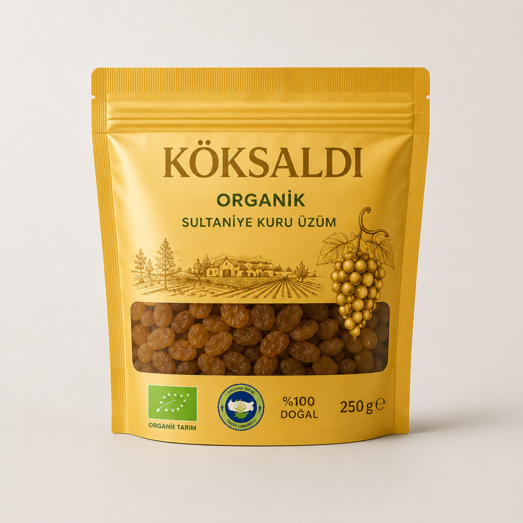 KÖKSALDI ORGANİK SULTANİYE KURU ÜZÜM 250gr